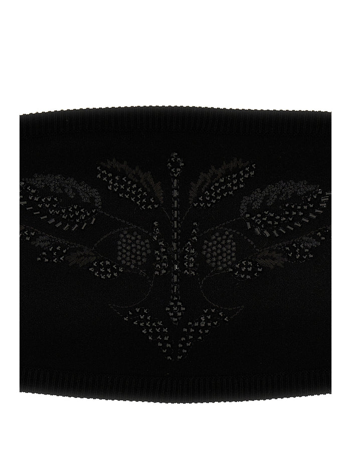 Max Mara 72% viscose bandeau top in black — view 2