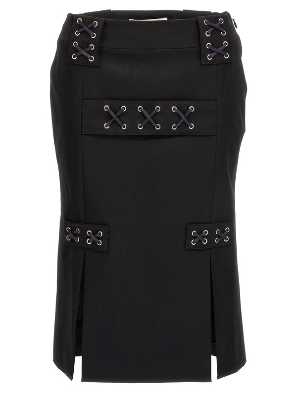 Alessandra Rich Wool blend (70% wool skirt in black
