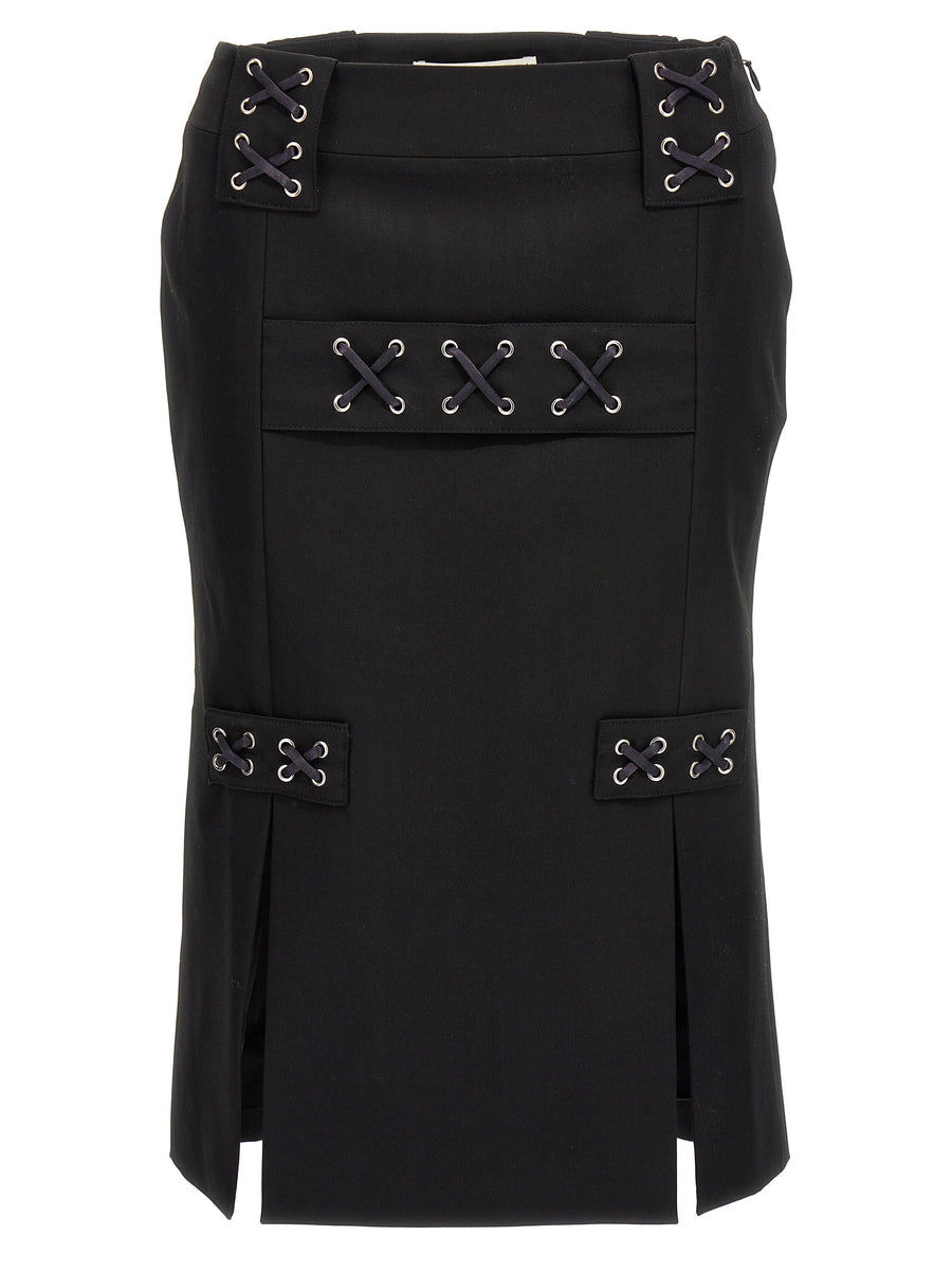 Alessandra Rich Wool blend (70% wool skirt in black