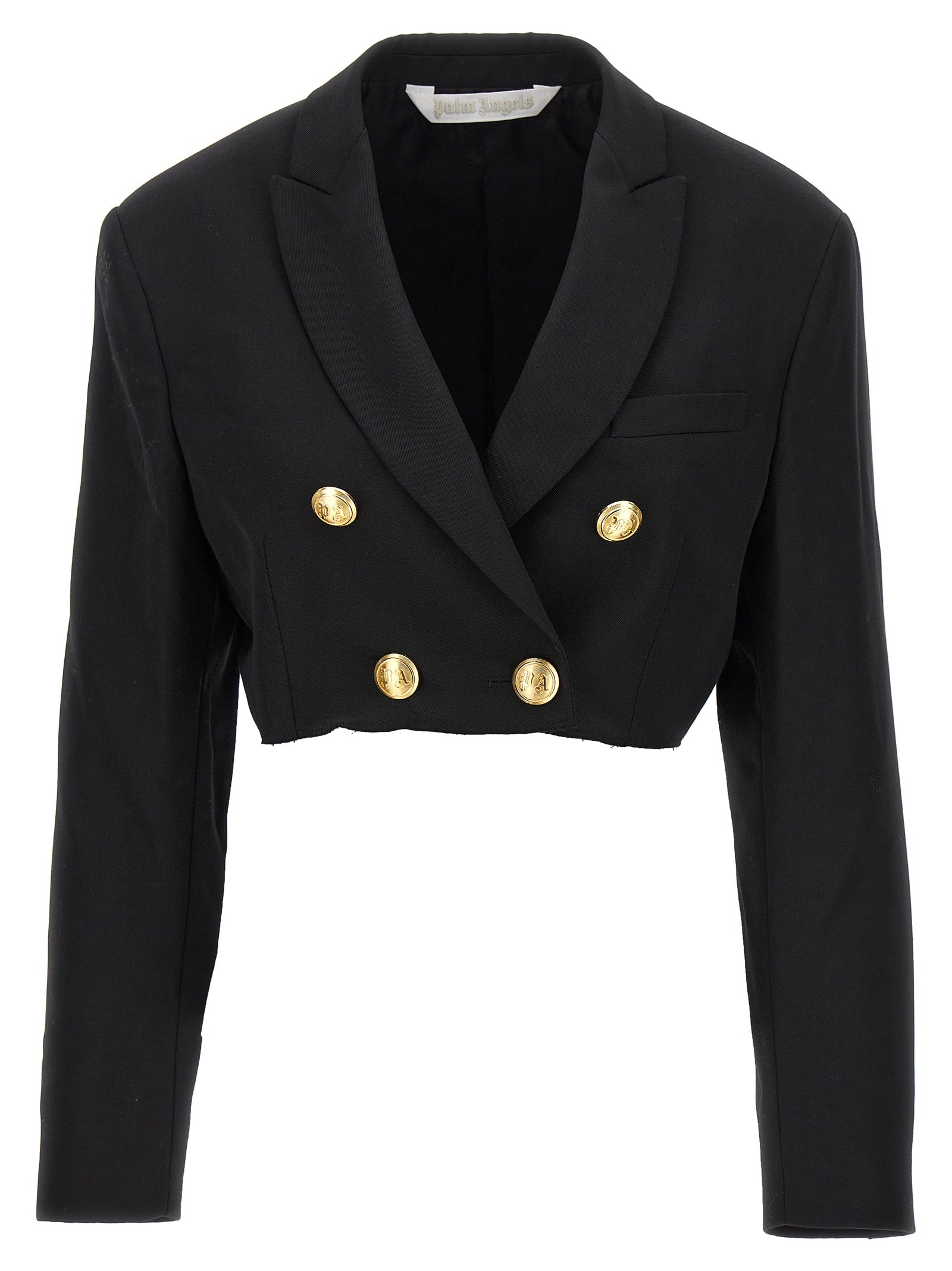 Palm Angels 55% polyester blazer in black