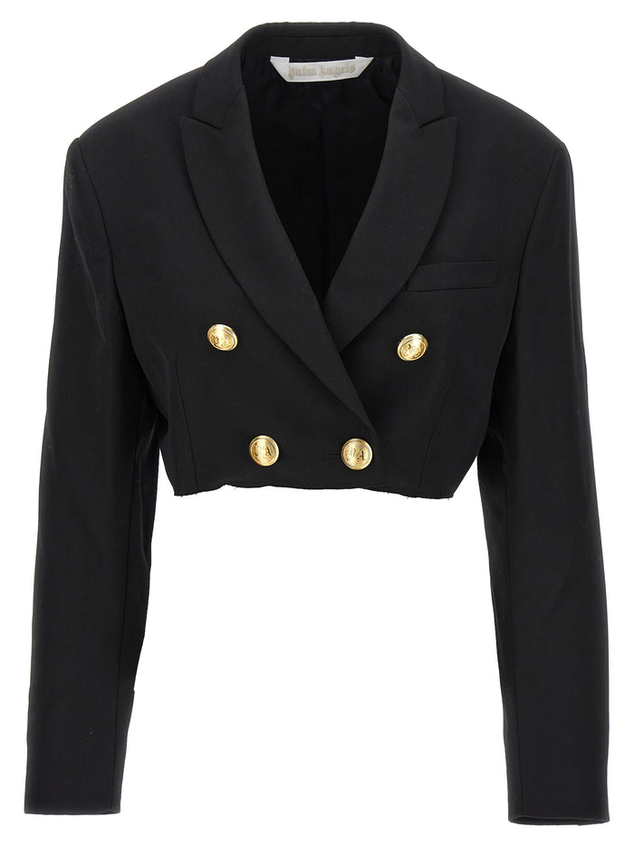 Palm Angels 55% polyester blazer in black