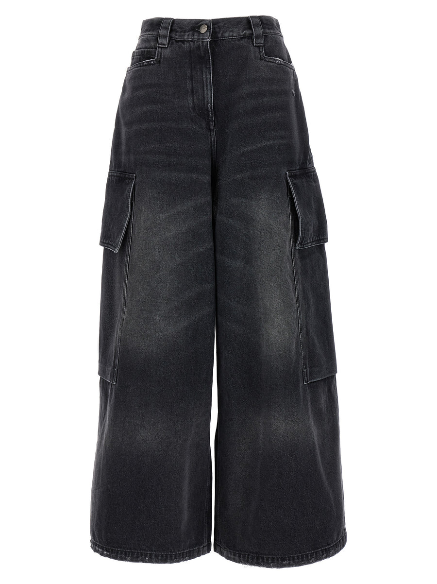 Palm Angels 100% cotton cargo pants in gray