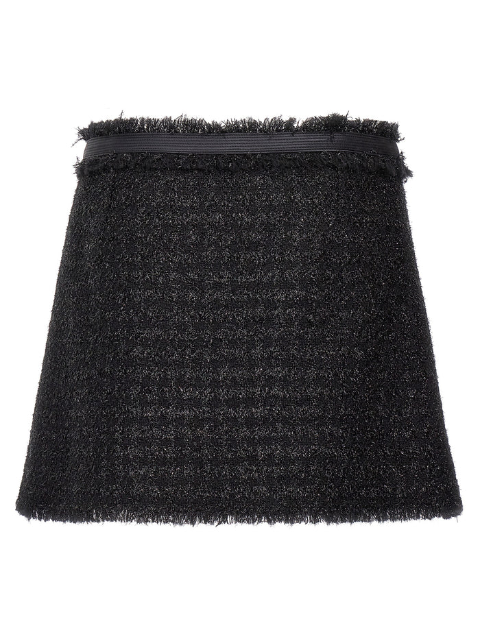 Versace 63% Virgin Wool skirt in black — view 2