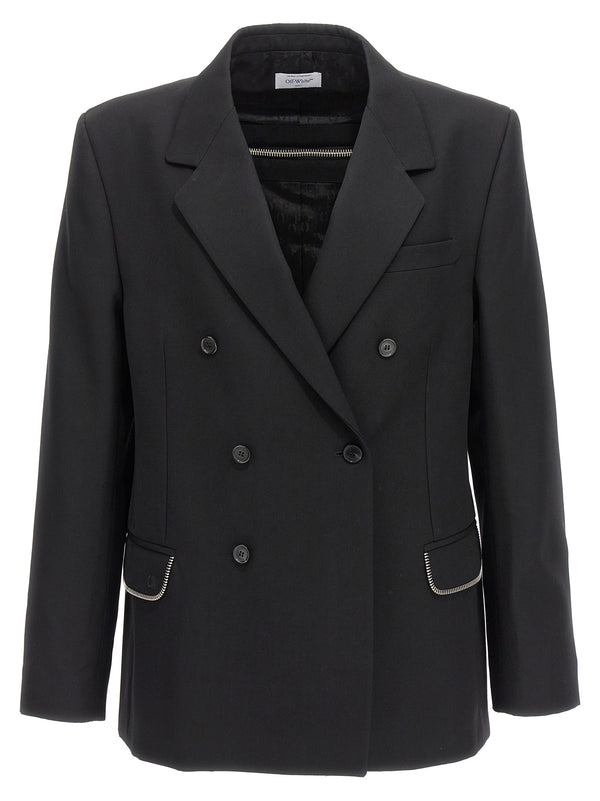 Off-White 100% virgin wool blazer in black