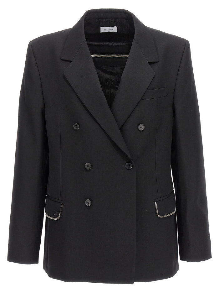 Off-White 100% virgin wool blazer in black