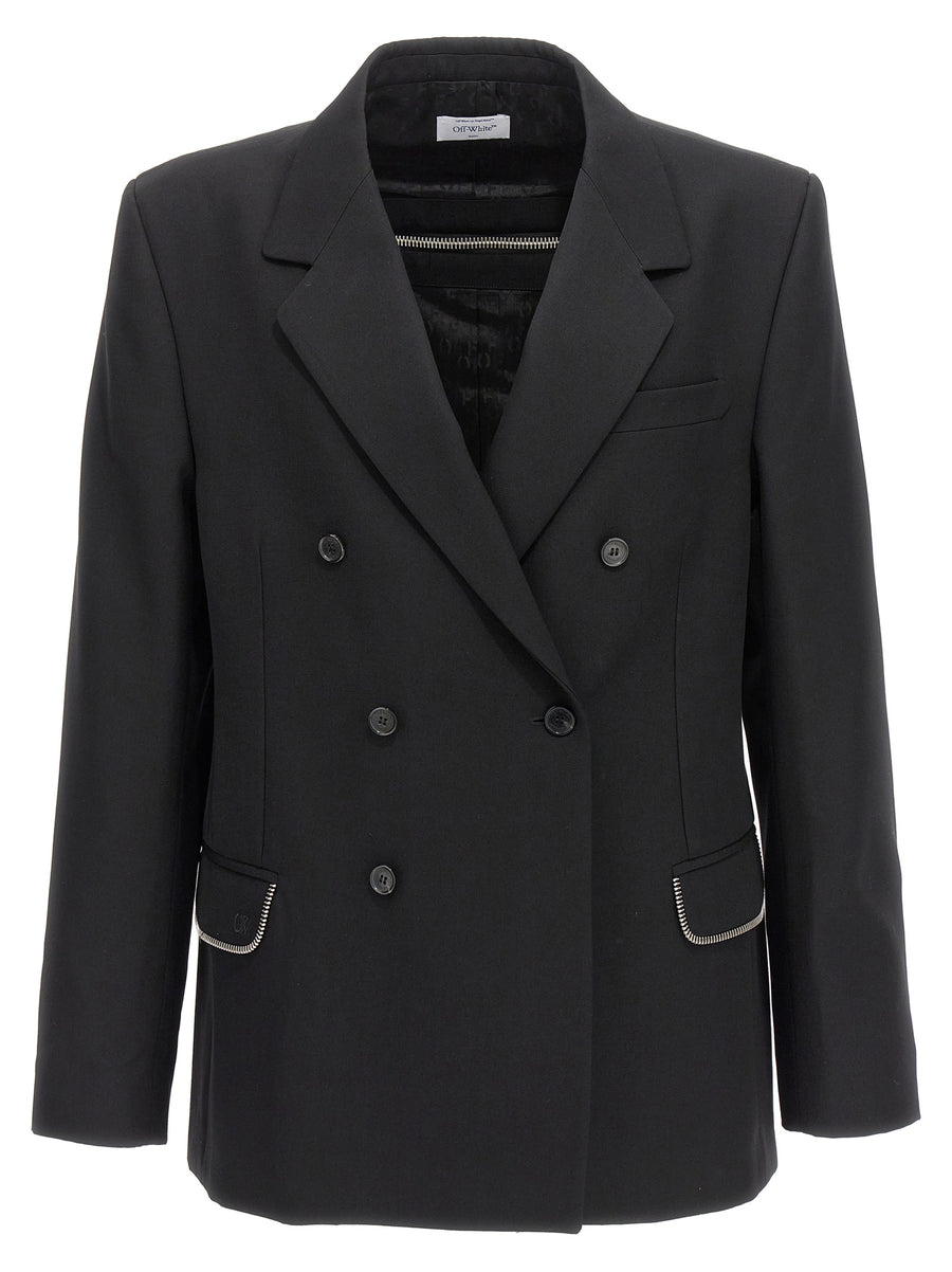 Off-White 100% virgin wool blazer in black