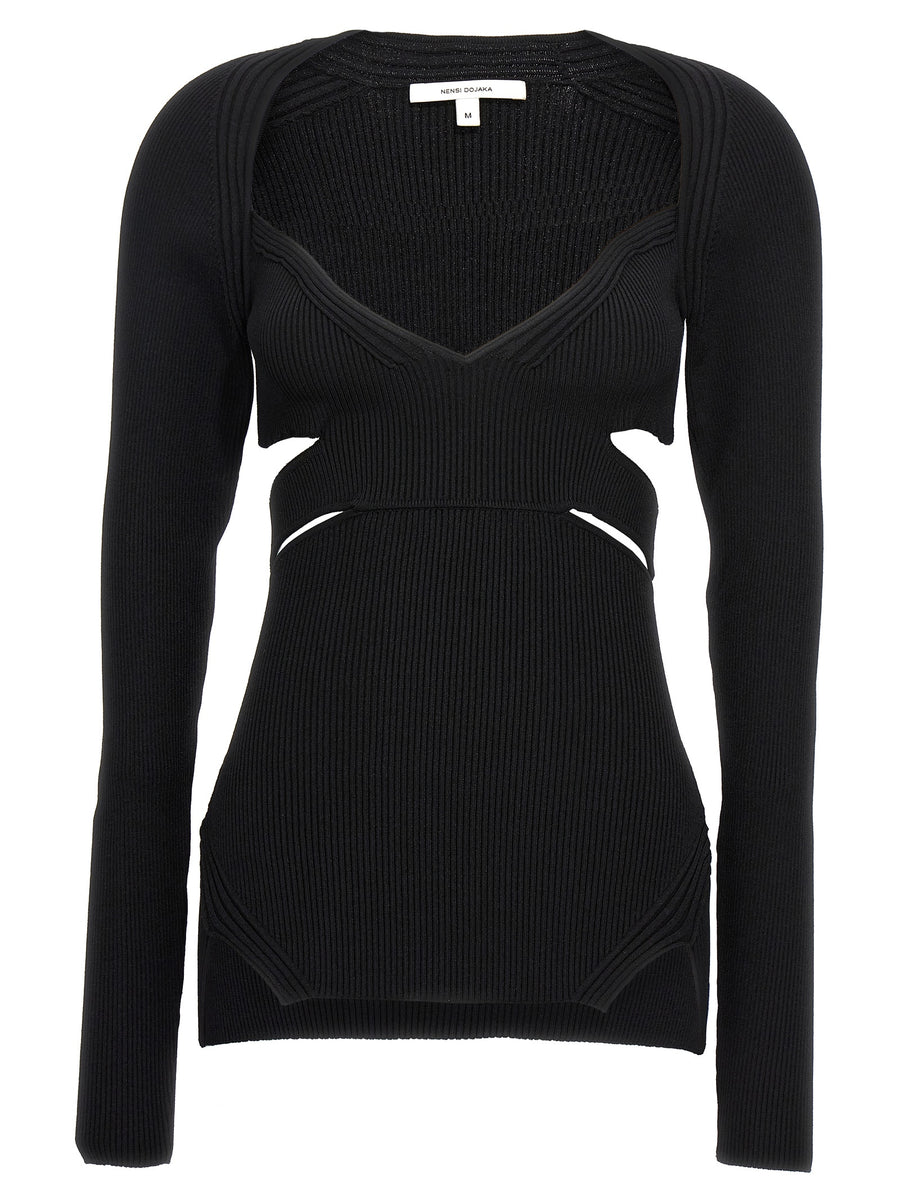 Nensi Dojaka 83% viscose sweater in black
