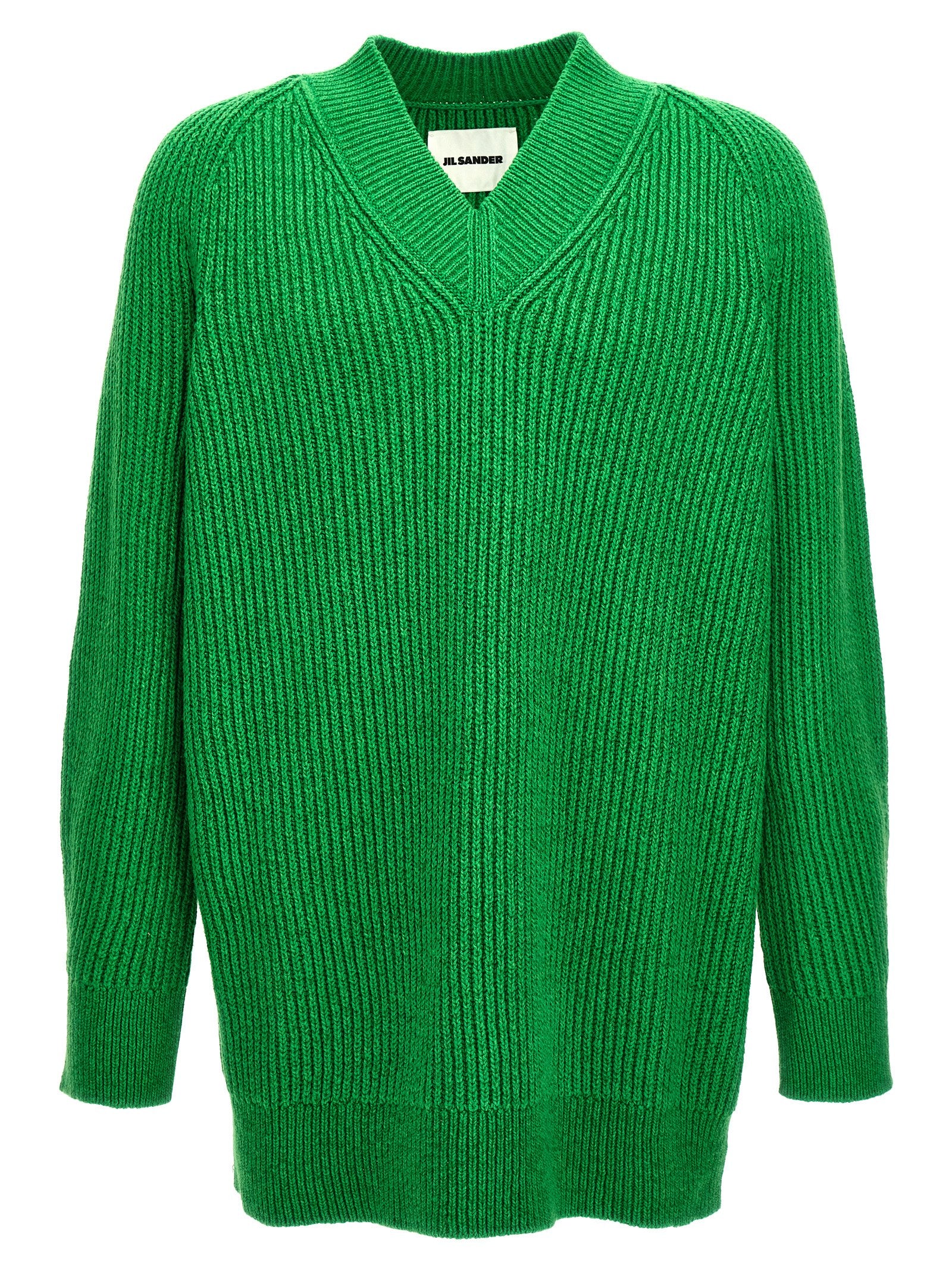 Jil Sander 56% cotton cardigan in green