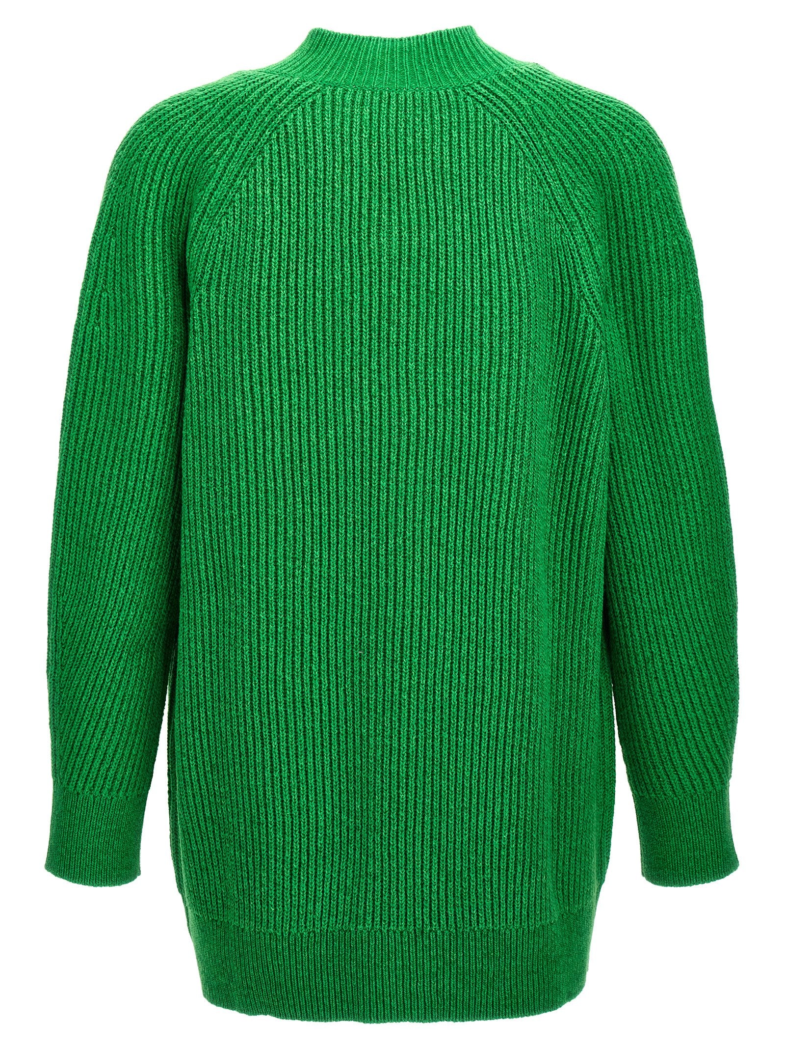Jil Sander 56% cotton cardigan in green — view 2