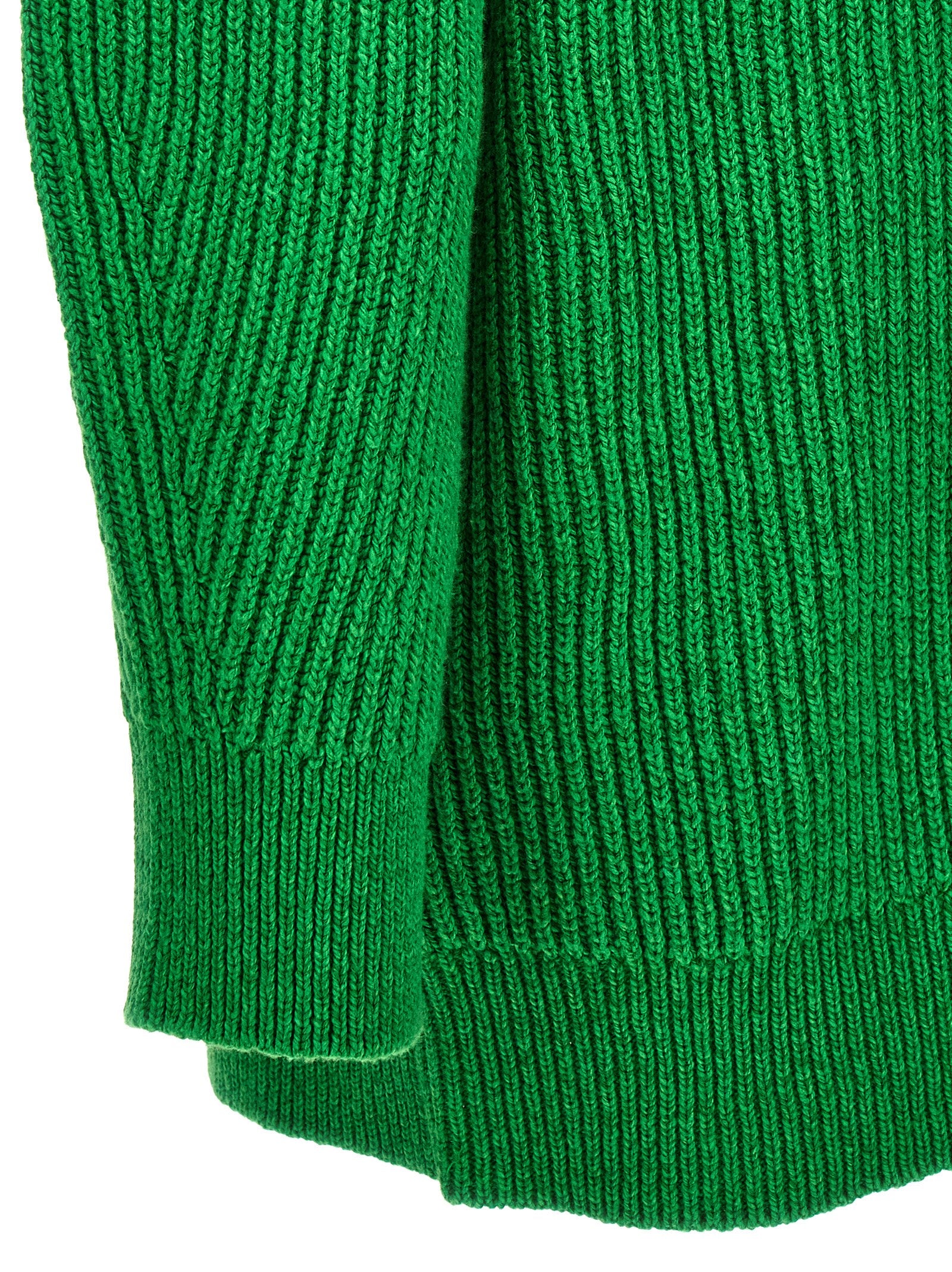 Jil Sander 56% cotton cardigan in green — view 4