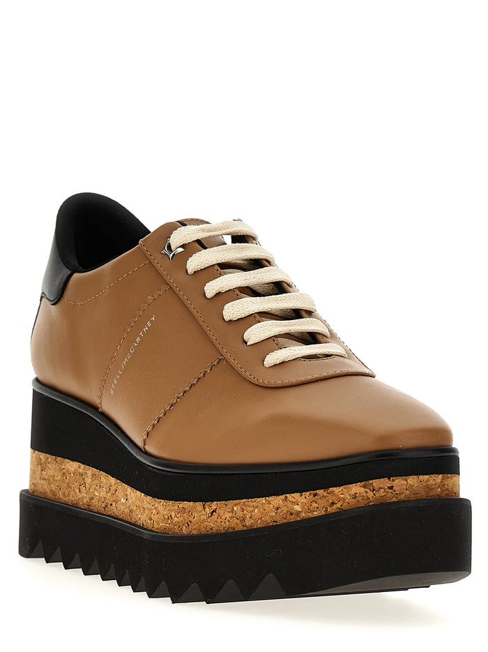 Stella McCartney 53% polyester platform oxford in brown — view 2