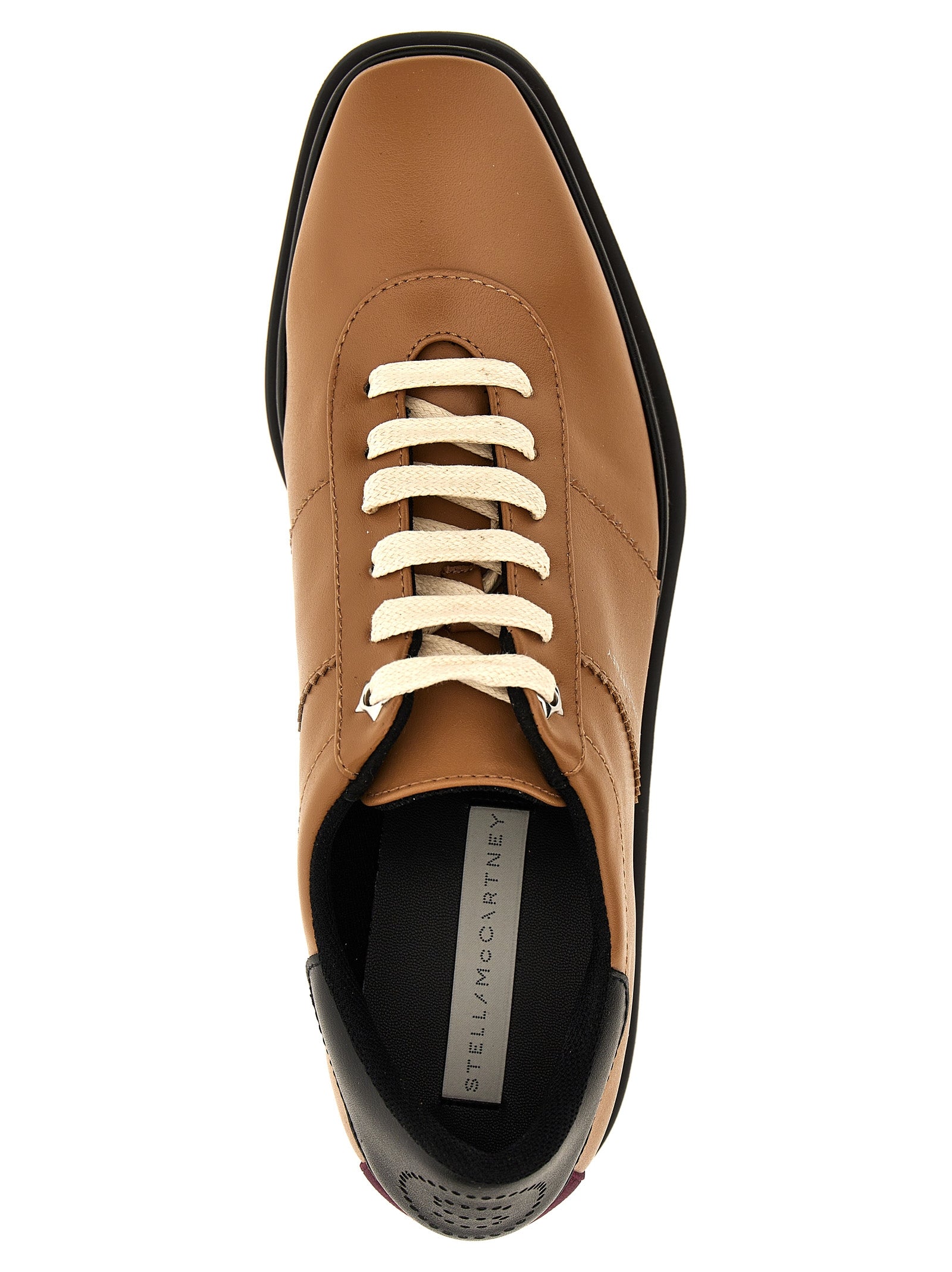 Stella McCartney 53% polyester platform oxford in brown — view 4