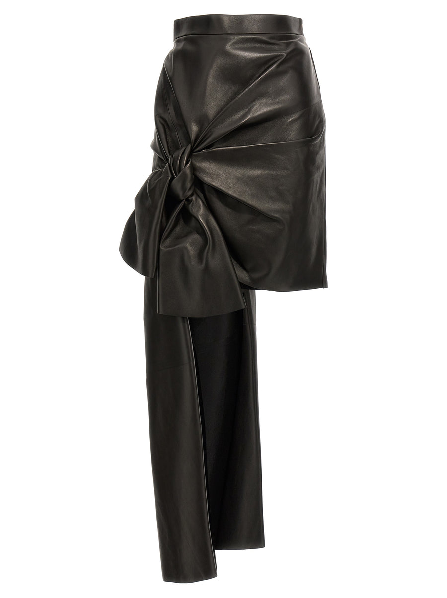 Alexander McQueen 100% Lamb Leather skirt in black