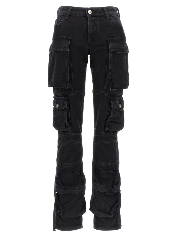 The Attico 100% cotton cargo pants in black