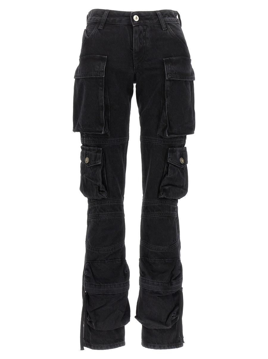 The Attico 100% cotton cargo pants in black