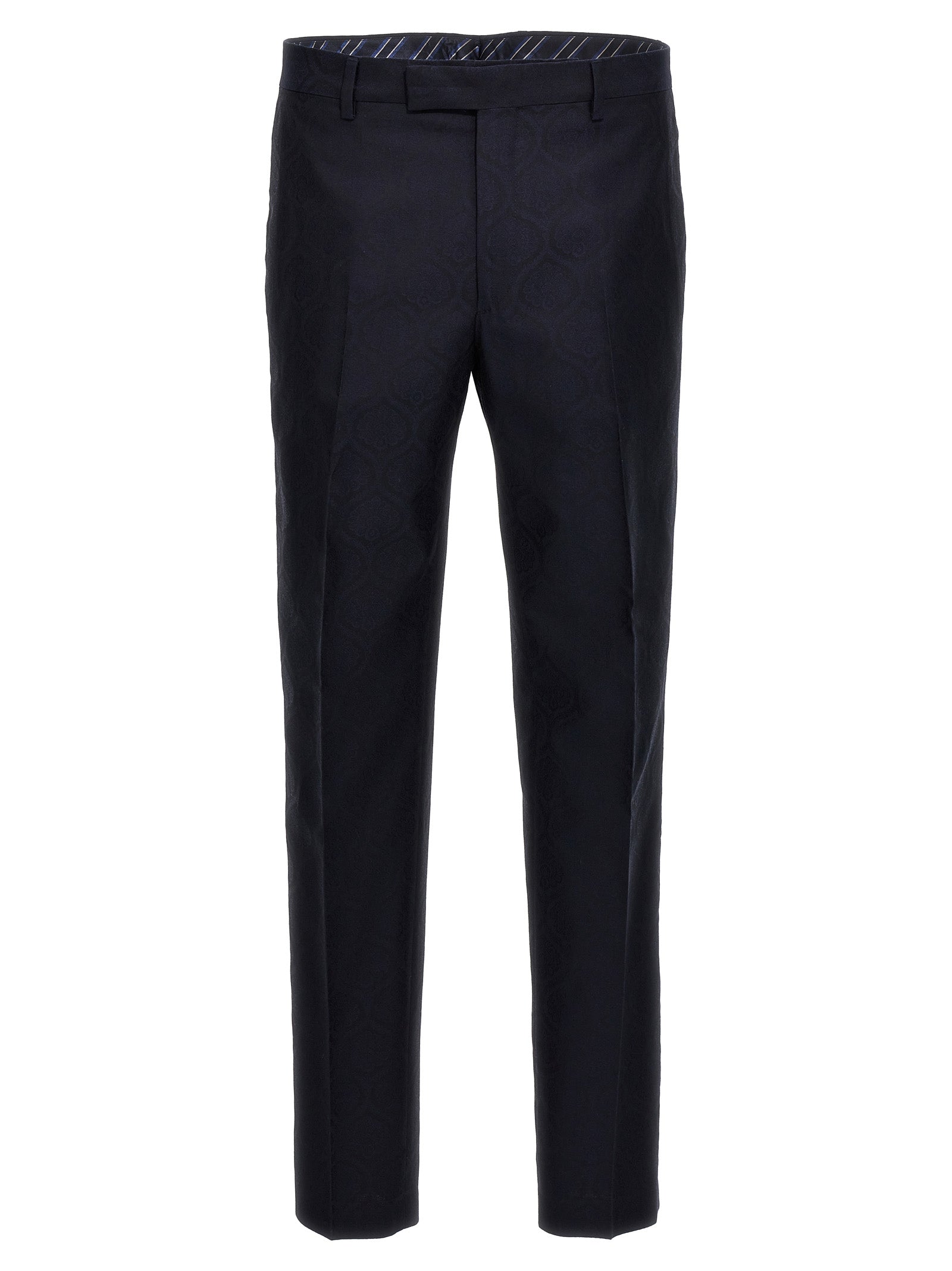 Etro 53% cotton trousers in navy