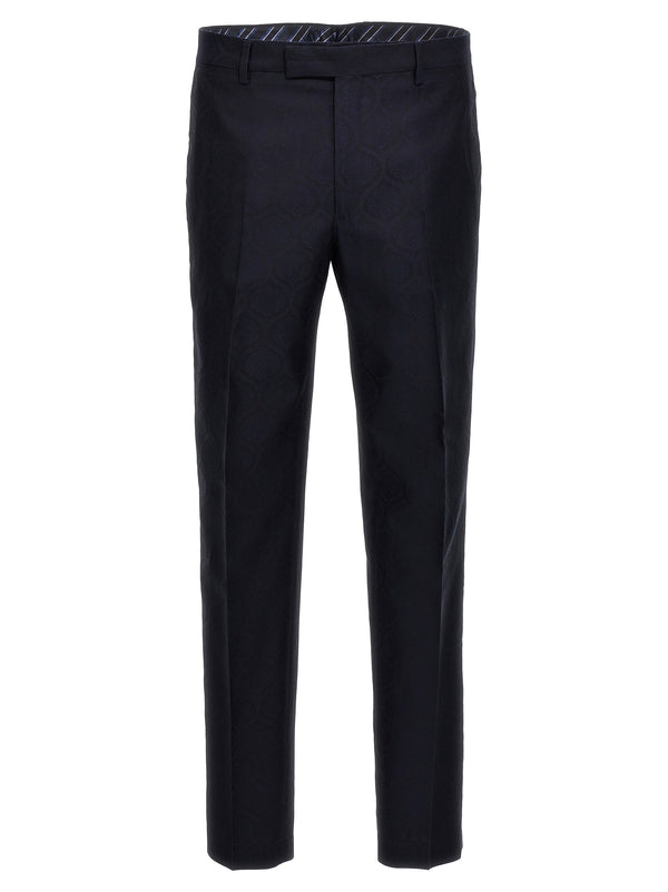 Etro 53% cotton trousers in navy
