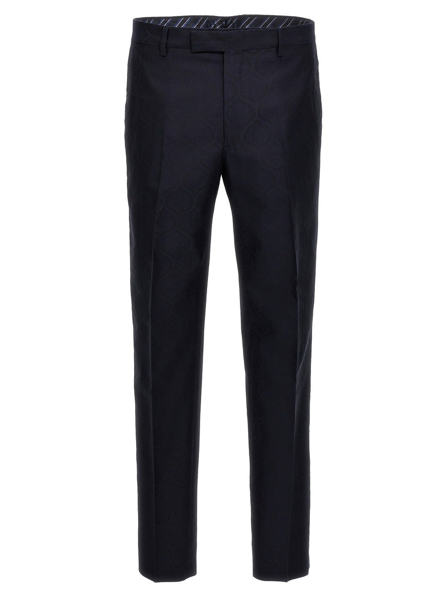 Etro 53% cotton trousers in navy