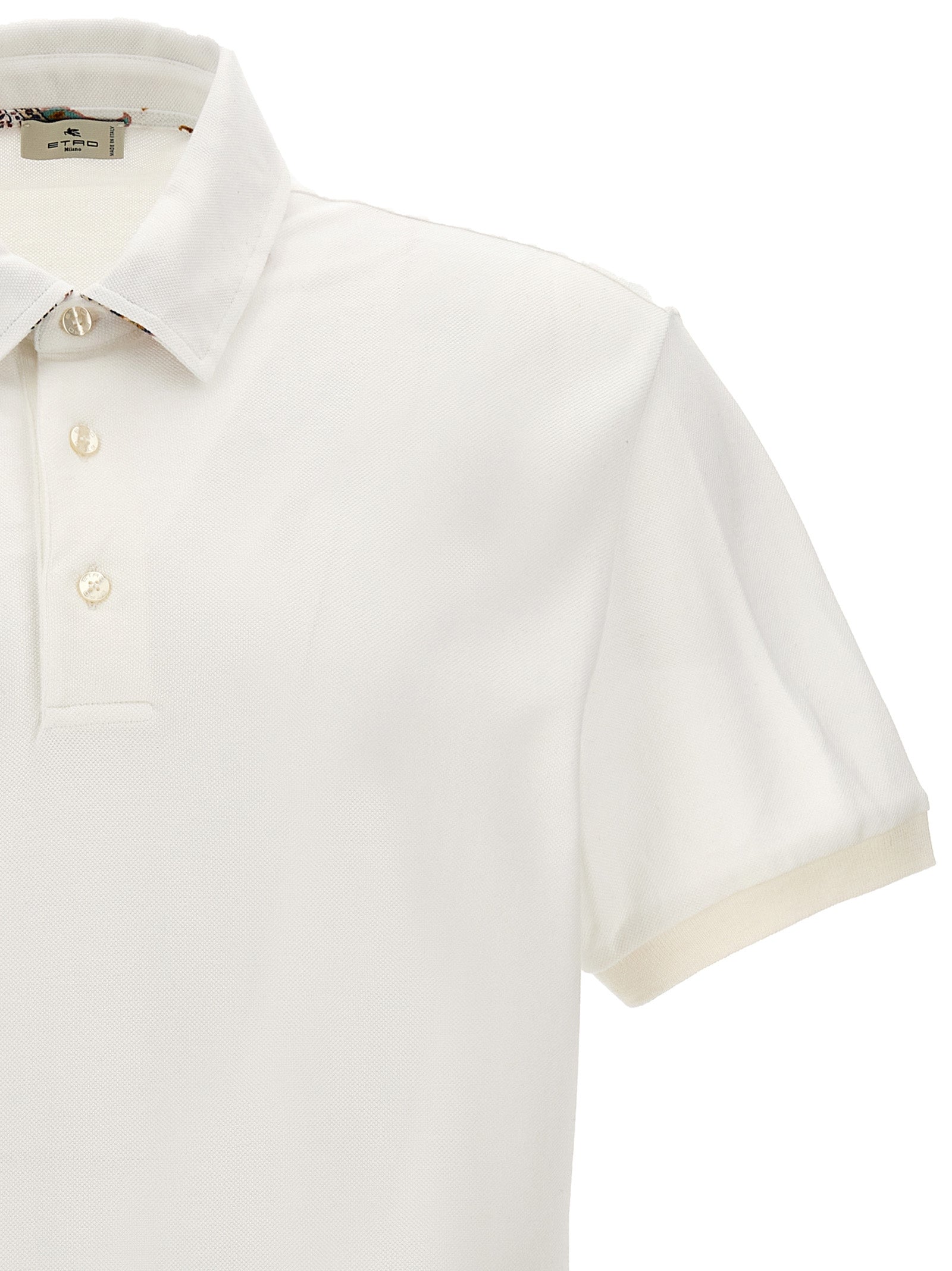 Etro 100% Cotton polo shirt in white — view 3
