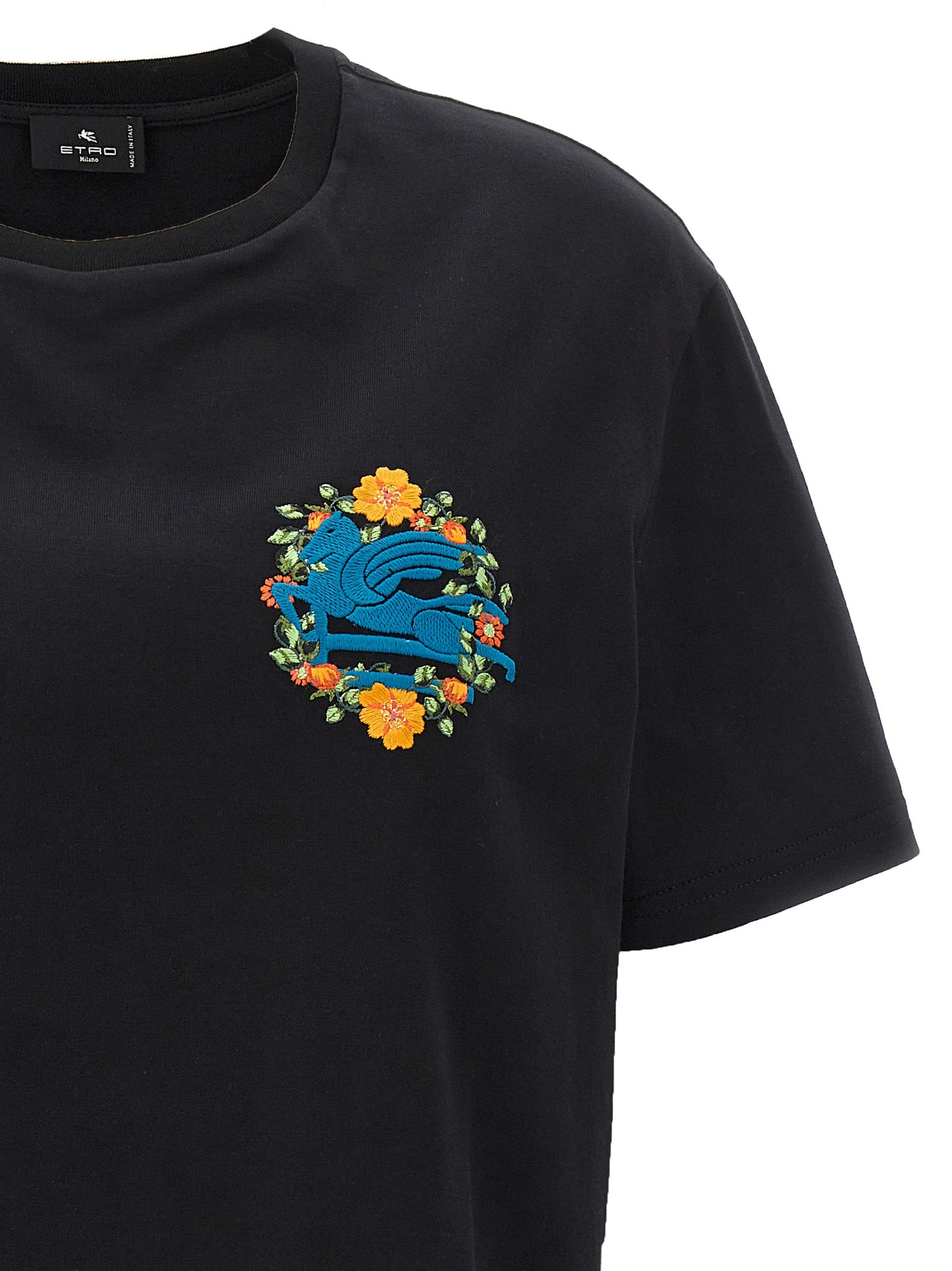 Etro 100% cotton t-shirt in black — view 3