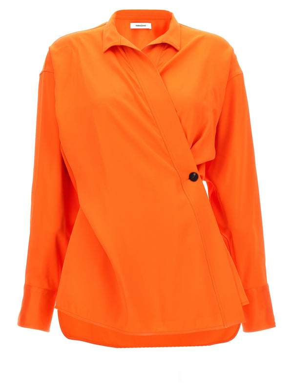 Ferragamo 96% Viscose blouse in orange