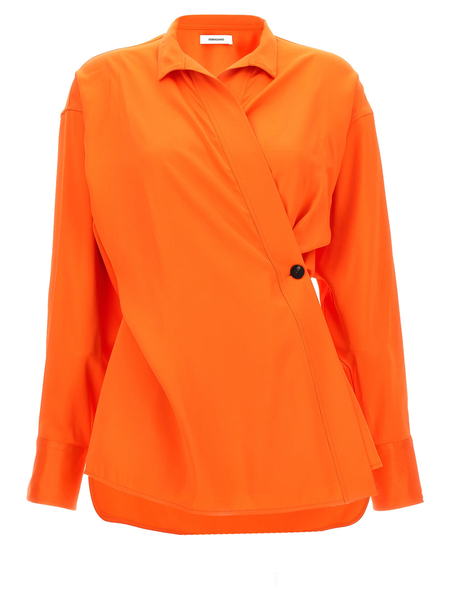Ferragamo 96% Viscose blouse in orange