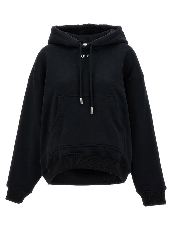 Off-White 100% cotton hoodie in black