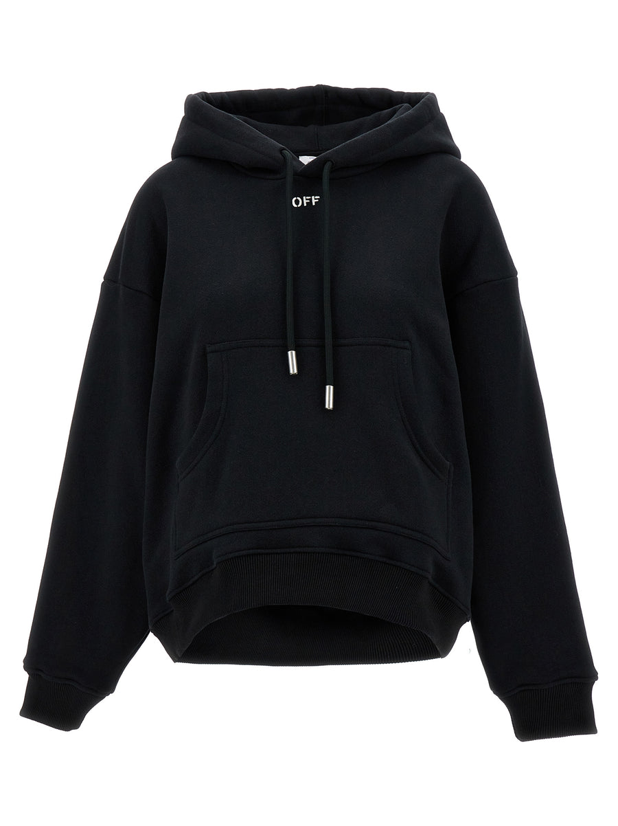 Off-White 100% cotton hoodie in black