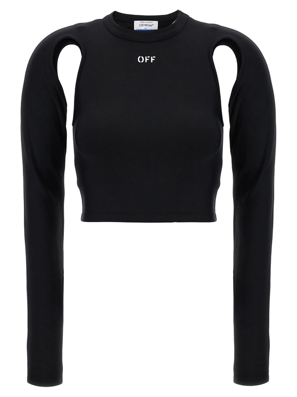 Off-White 86% polyamide t-shirt in black