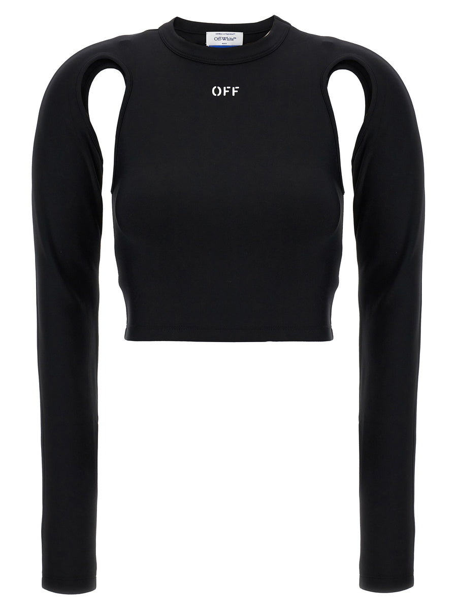 Off-White 86% polyamide t-shirt in black