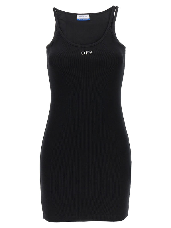 Off-White 98% cotton tank top in black