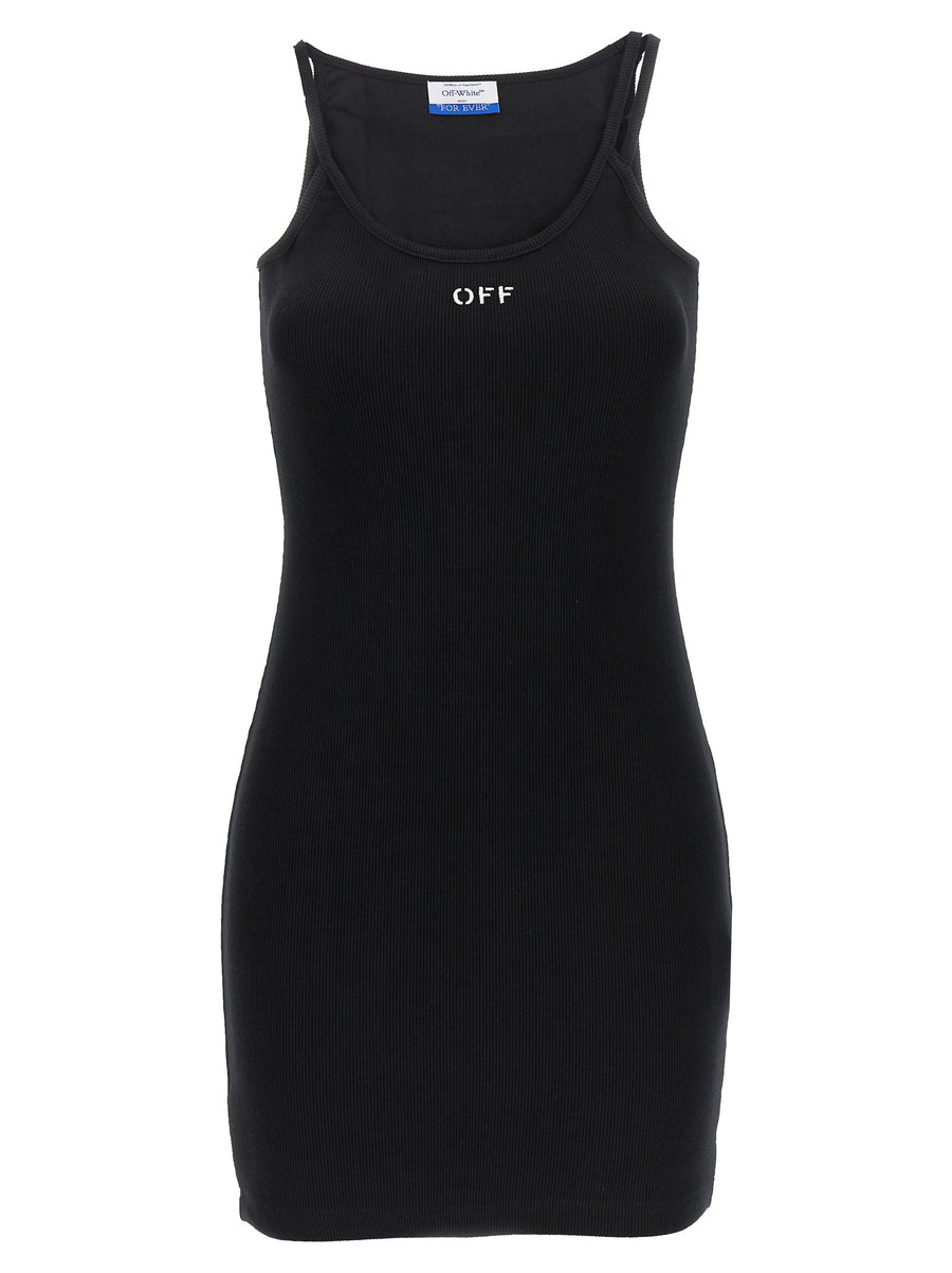 Off-White 98% cotton tank top in black