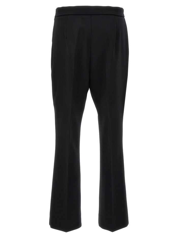 Max Mara 96% virgin wool trousers in black — view 2