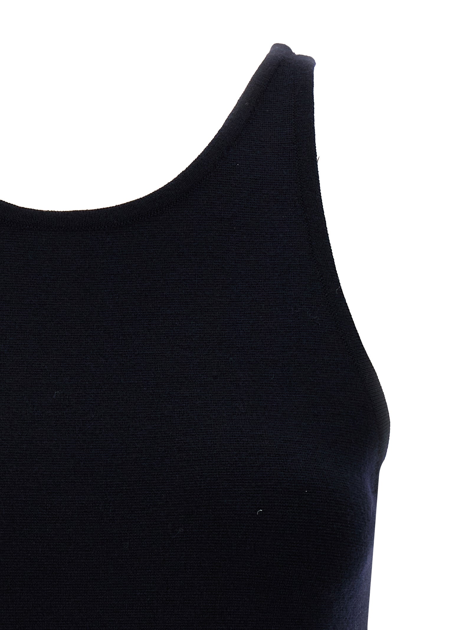 Max Mara 79% virgin wool tank top in blue — view 3