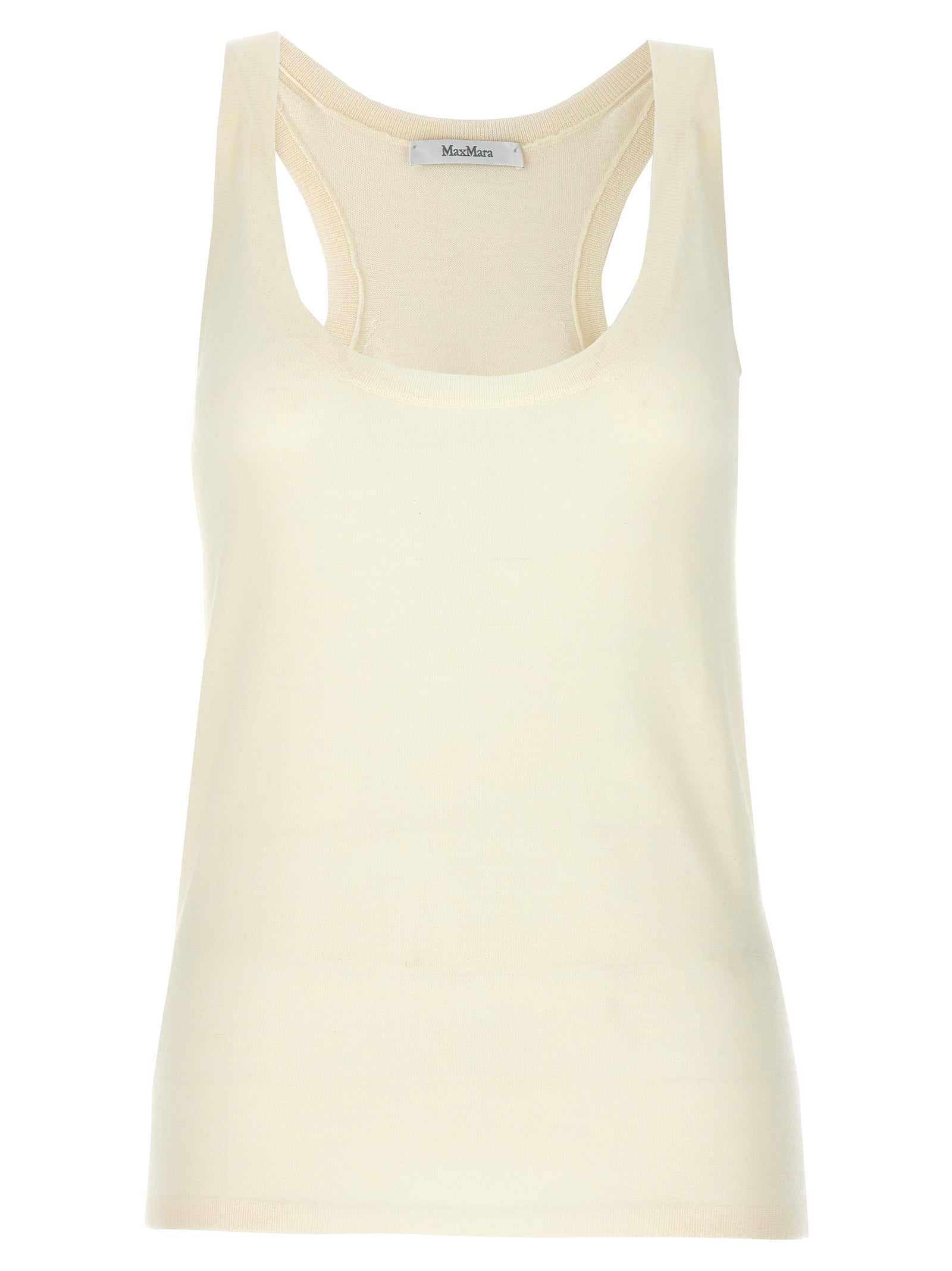 Max Mara 100% Cashmere tank top in white
