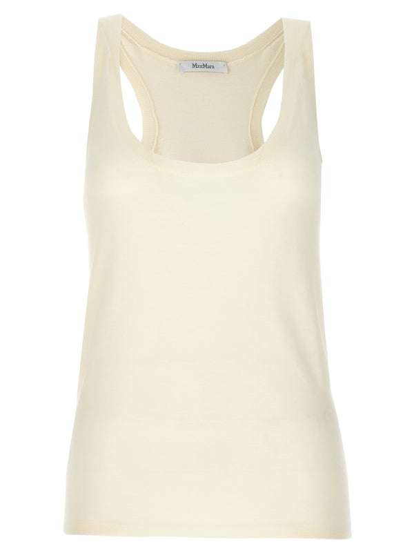 Max Mara 100% Cashmere tank top in white