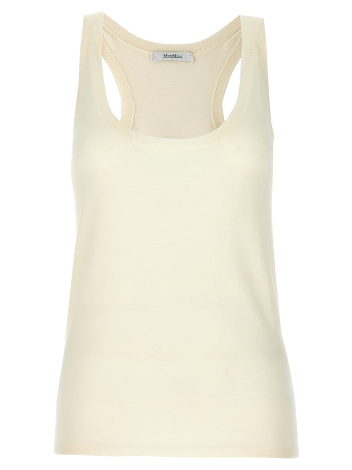Max Mara 100% Cashmere tank top in white