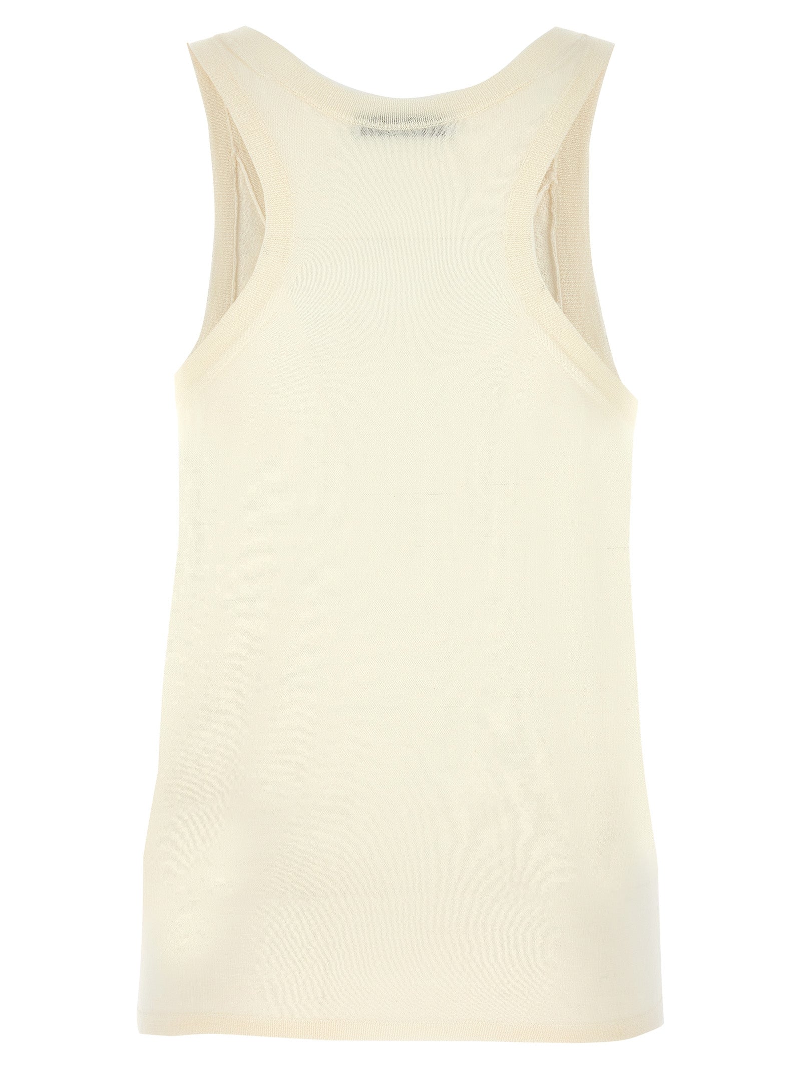 Max Mara 100% Cashmere tank top in white — view 2