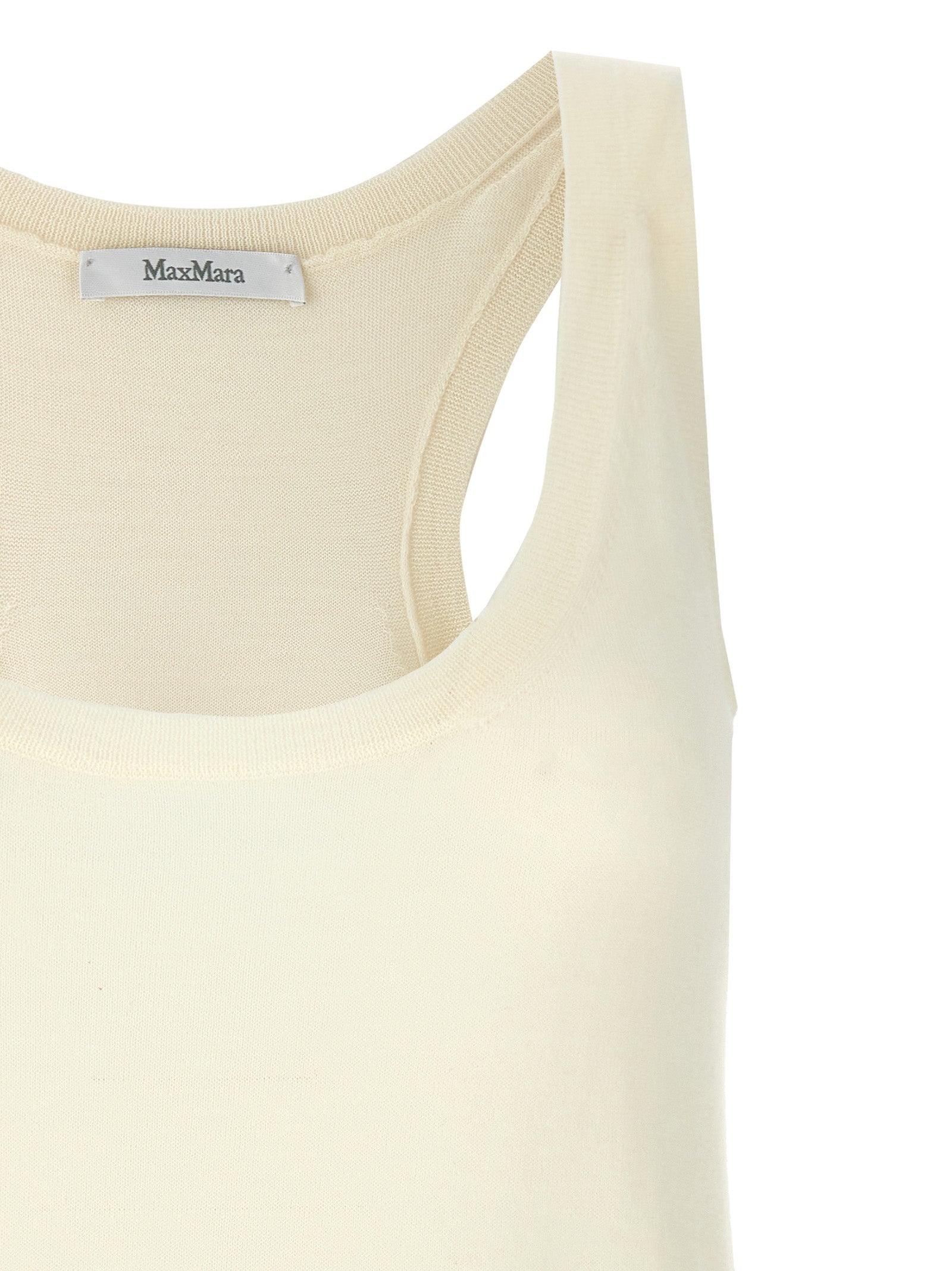 Max Mara 100% Cashmere tank top in white — view 3