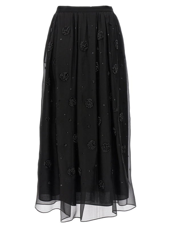 Max Mara 100% silk skirt in black