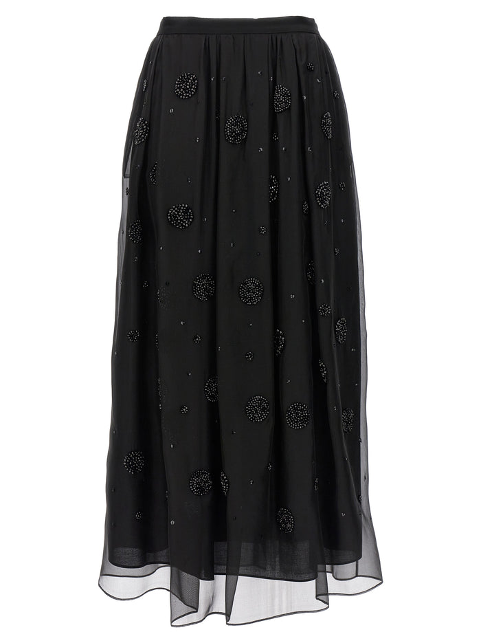 Max Mara 100% silk skirt in black