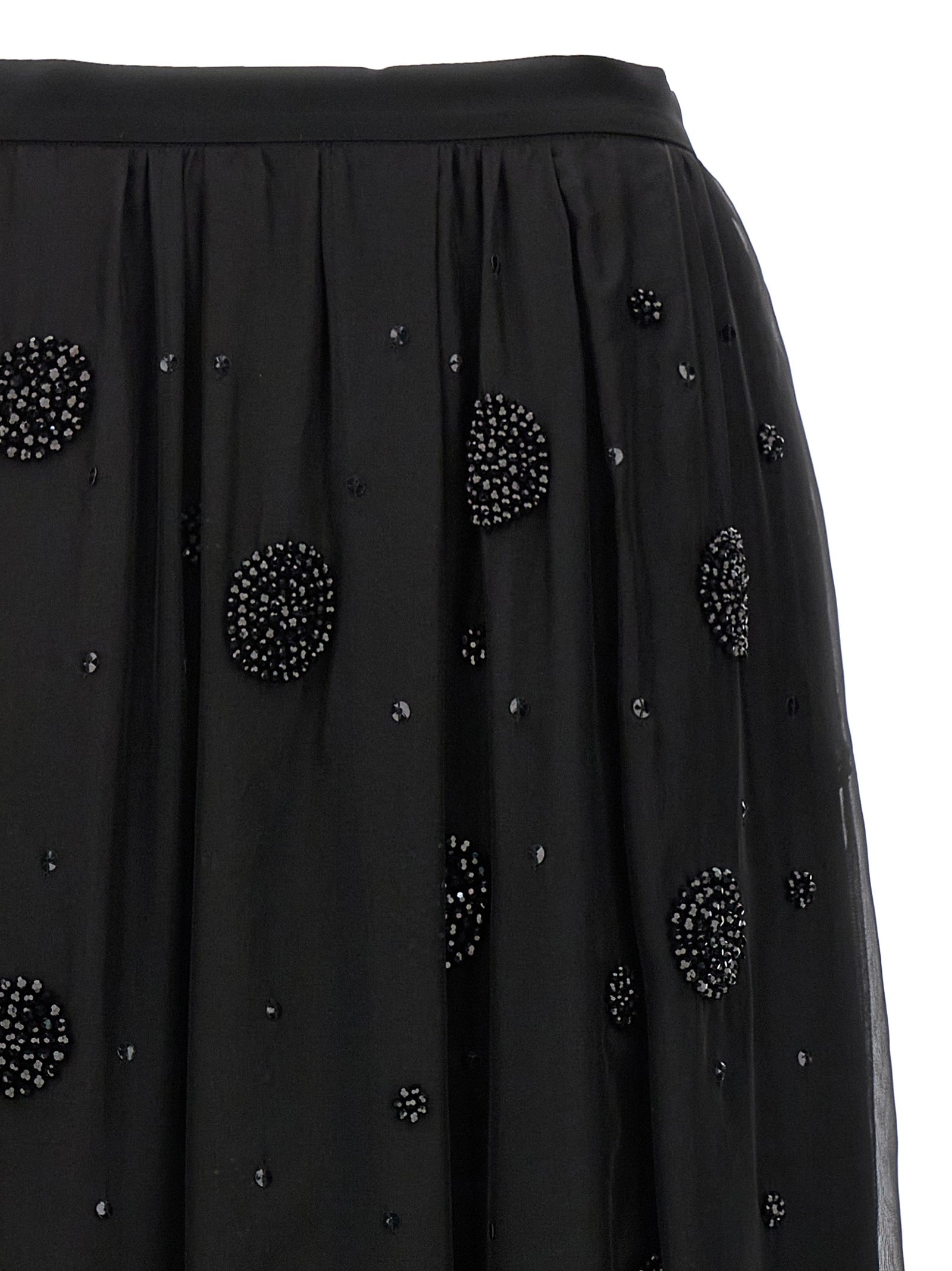 Max Mara 100% silk skirt in black — view 3
