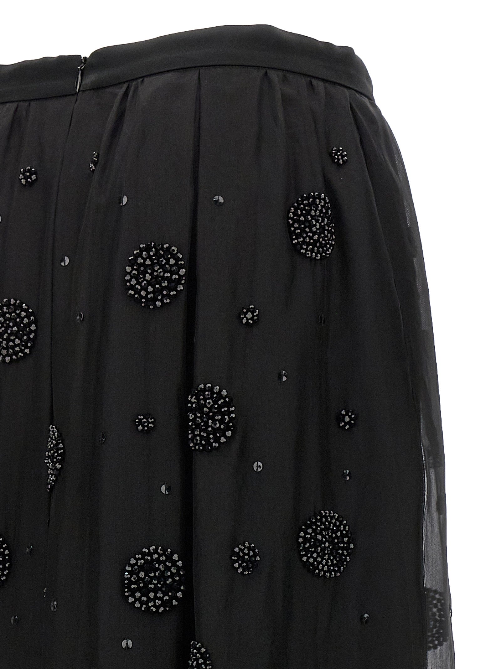 Max Mara 100% silk skirt in black — view 4