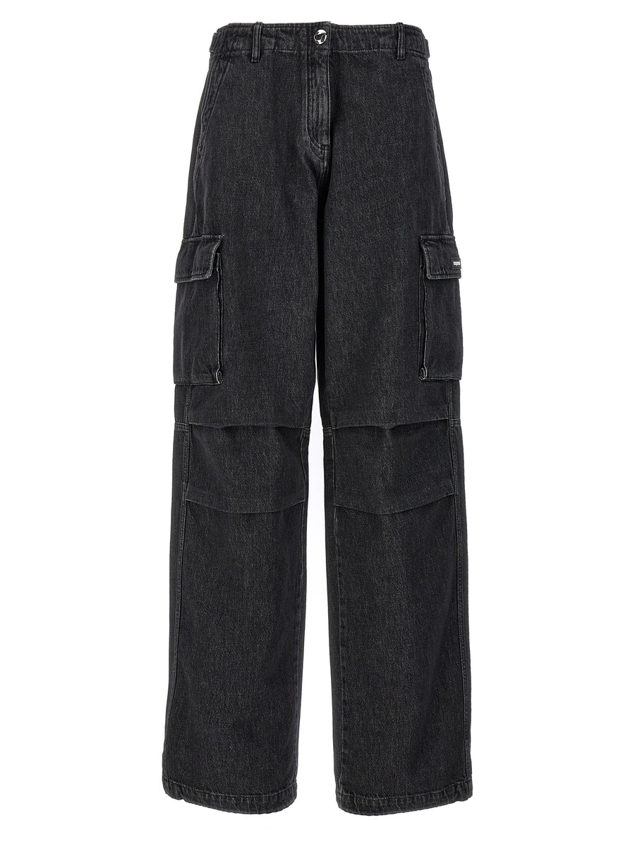 Coperni 100% Cotton cargo jeans in black
