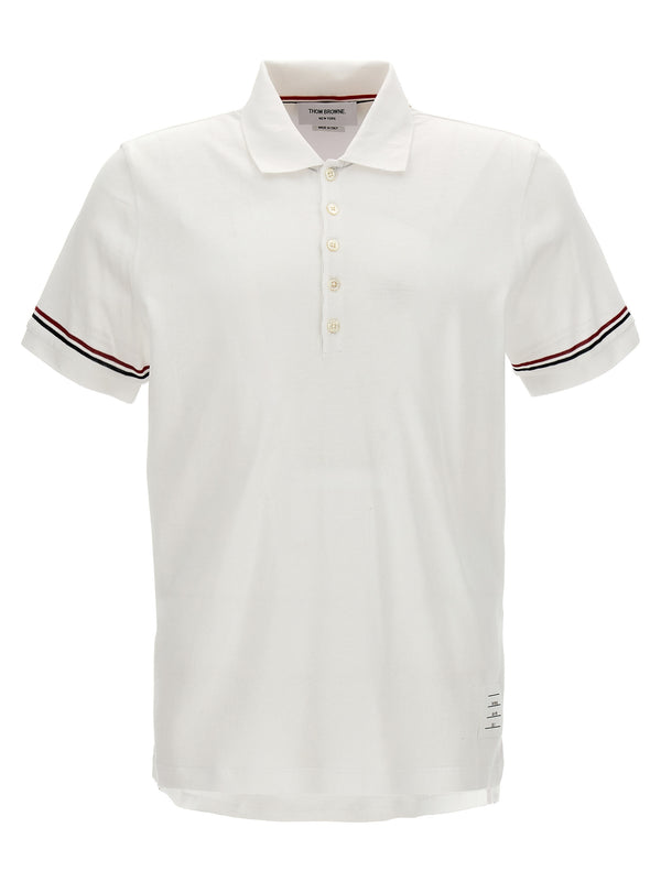 Thom Browne 100% Cotton polo shirt in white