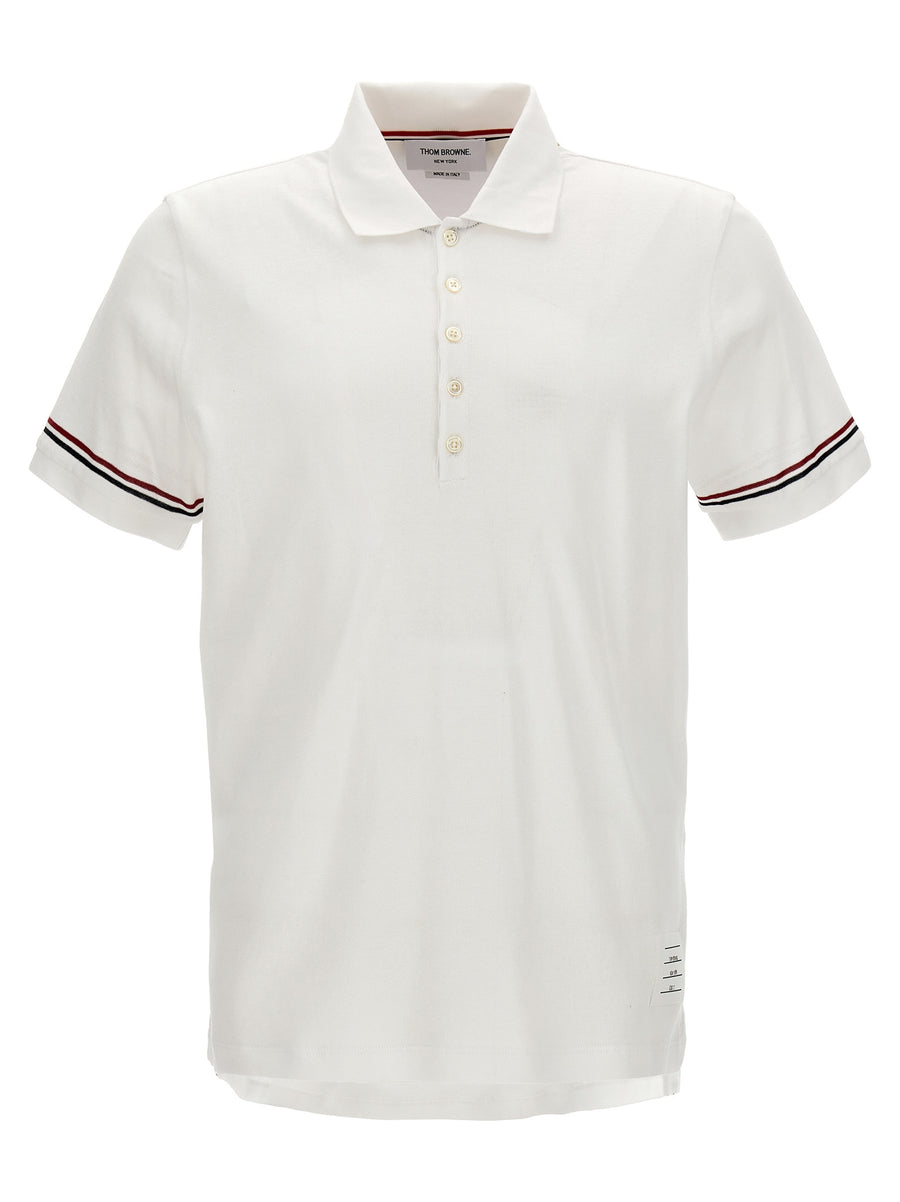 Thom Browne 100% Cotton polo shirt in white