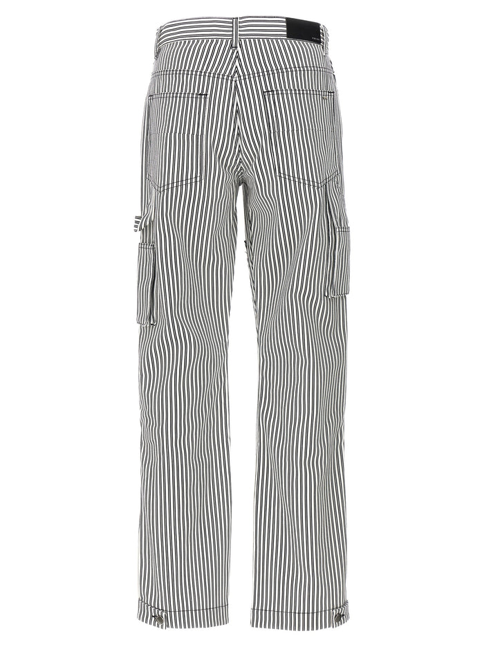 Amiri 100% cotton cargo pants in white — view 2