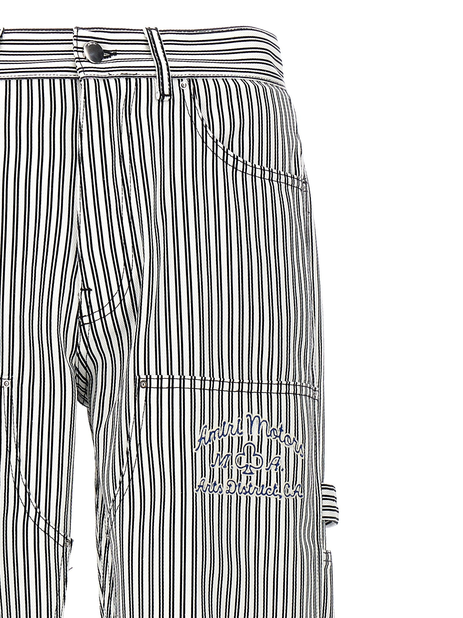 Amiri 100% cotton cargo pants in white — view 3