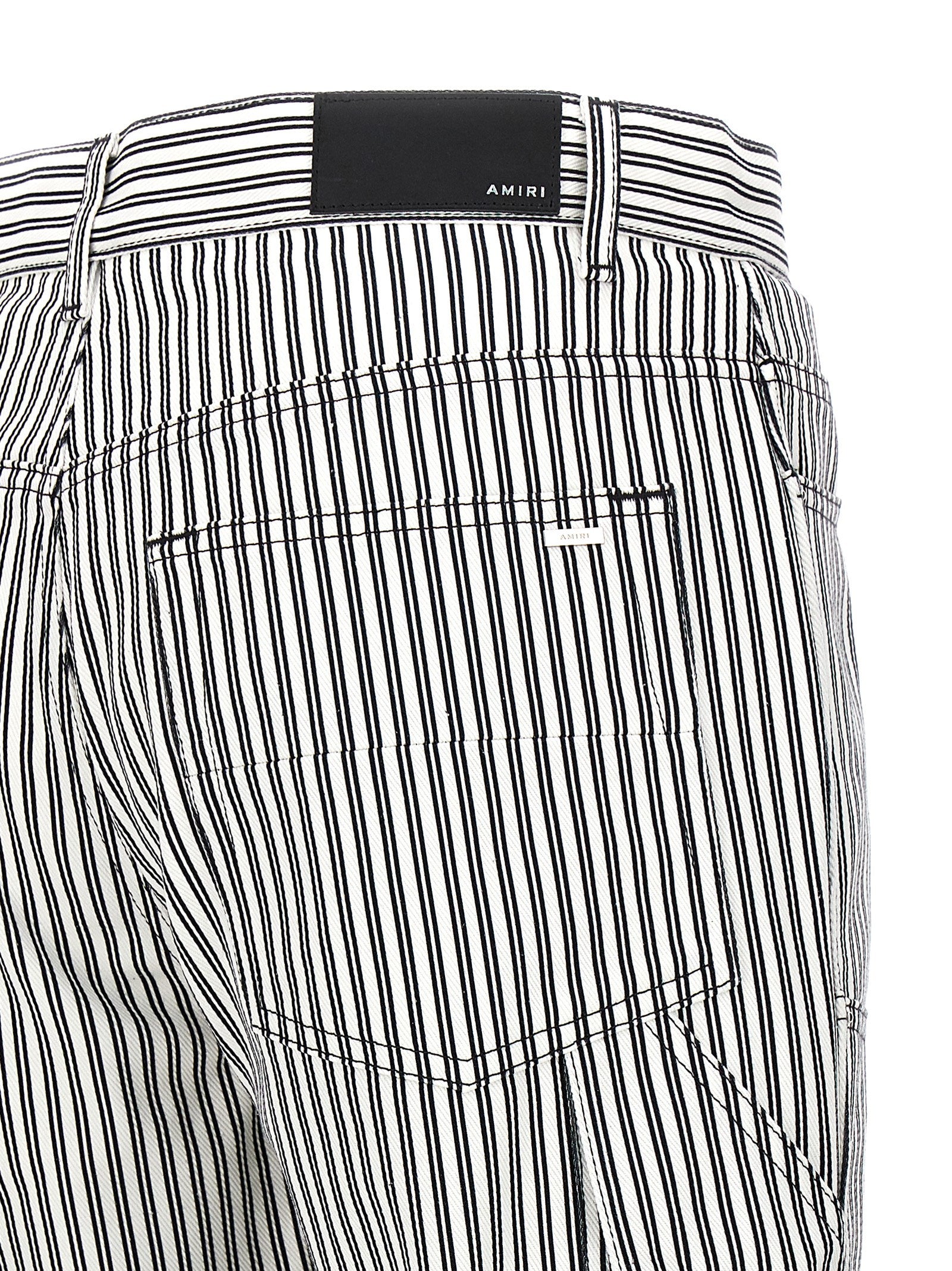 Amiri 100% cotton cargo pants in white — view 4