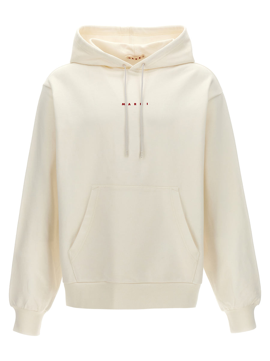 Marni 100% cotton hoodie in white